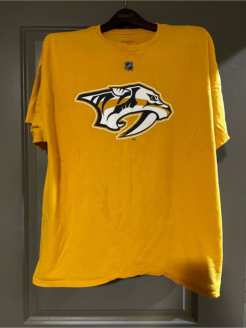 Reebok Men’s Yellow Nashville Predators Logo Tee Weber #6